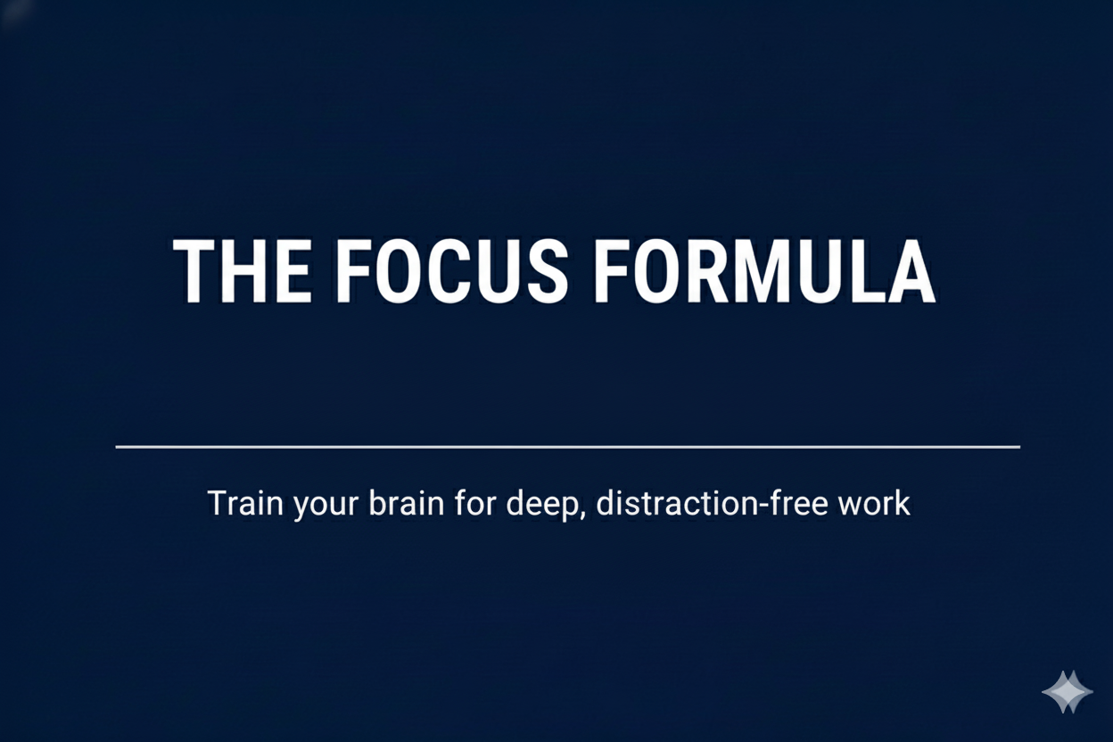 The Focus Formula: Train your brain for deep, distraction-free work